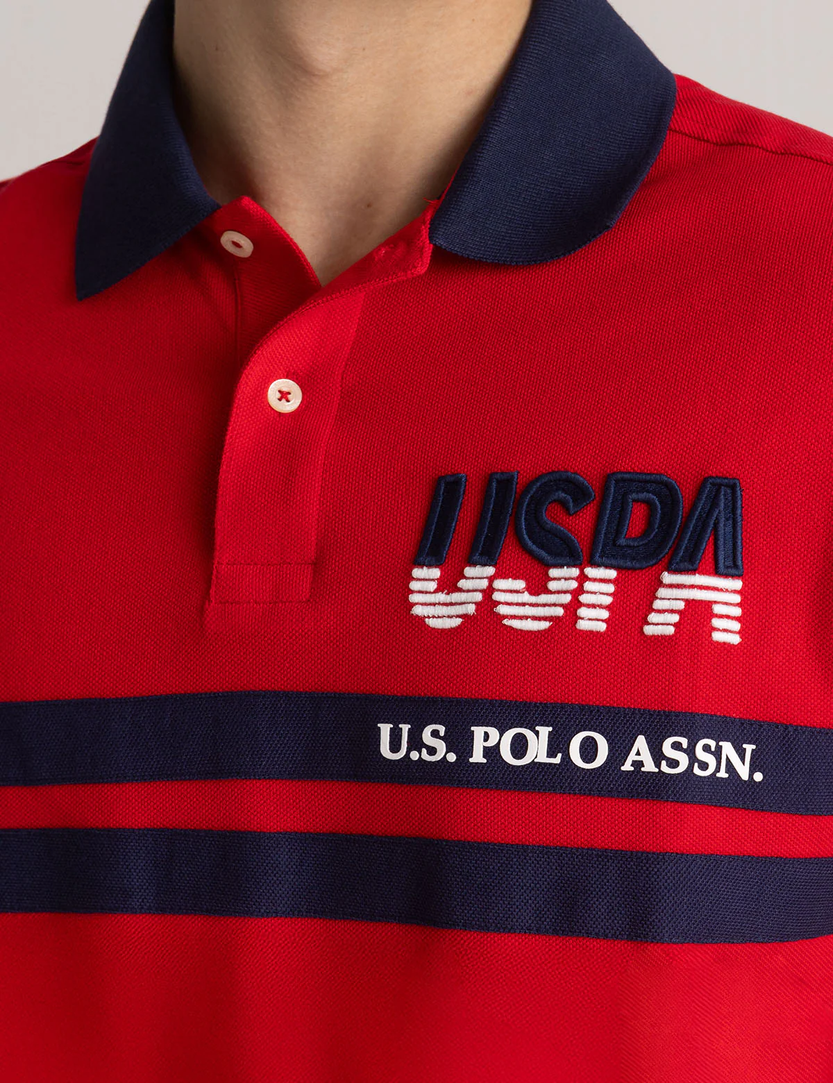 USPA COLOR BLOCK PIQUE POLO SHIRT - Image 11
