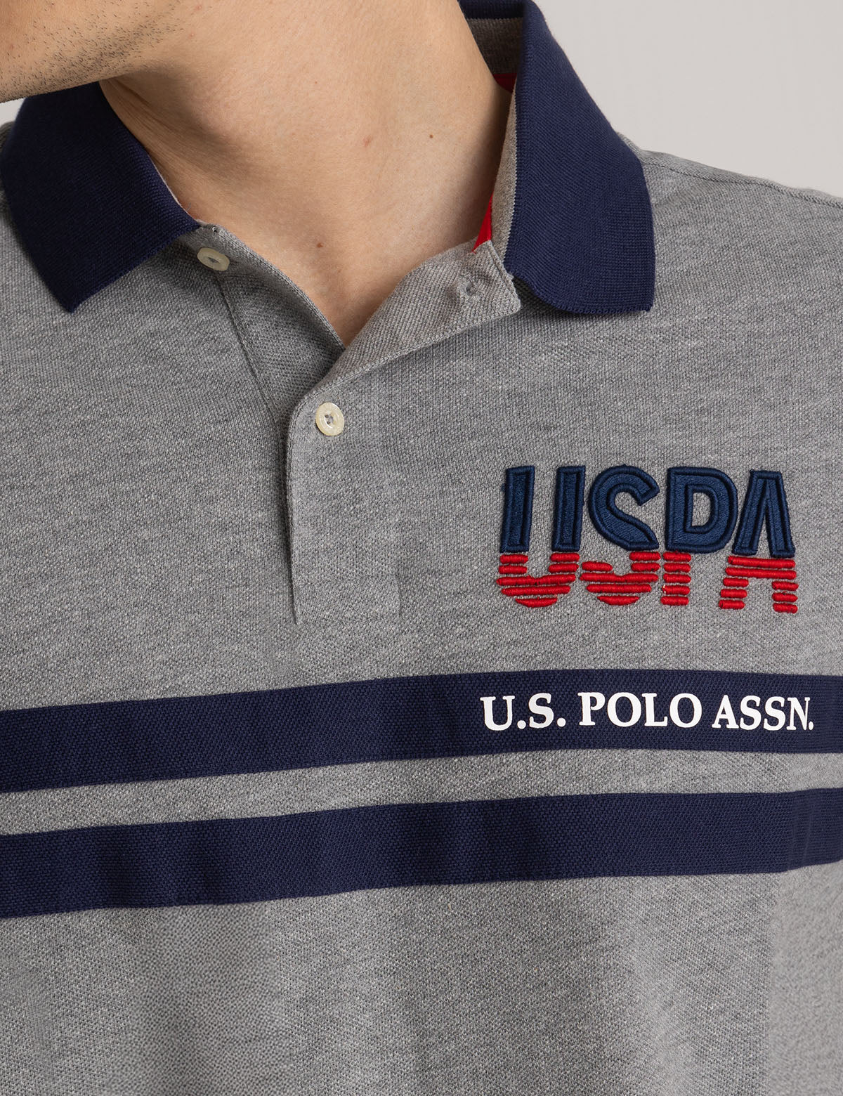 USPA COLOR BLOCK PIQUE POLO SHIRT - Image 2