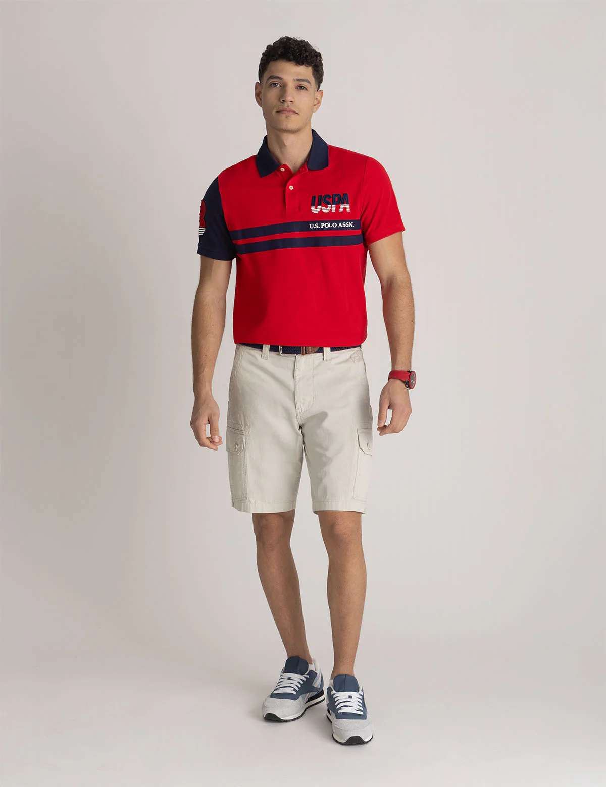 USPA COLOR BLOCK PIQUE POLO SHIRT - Image 7