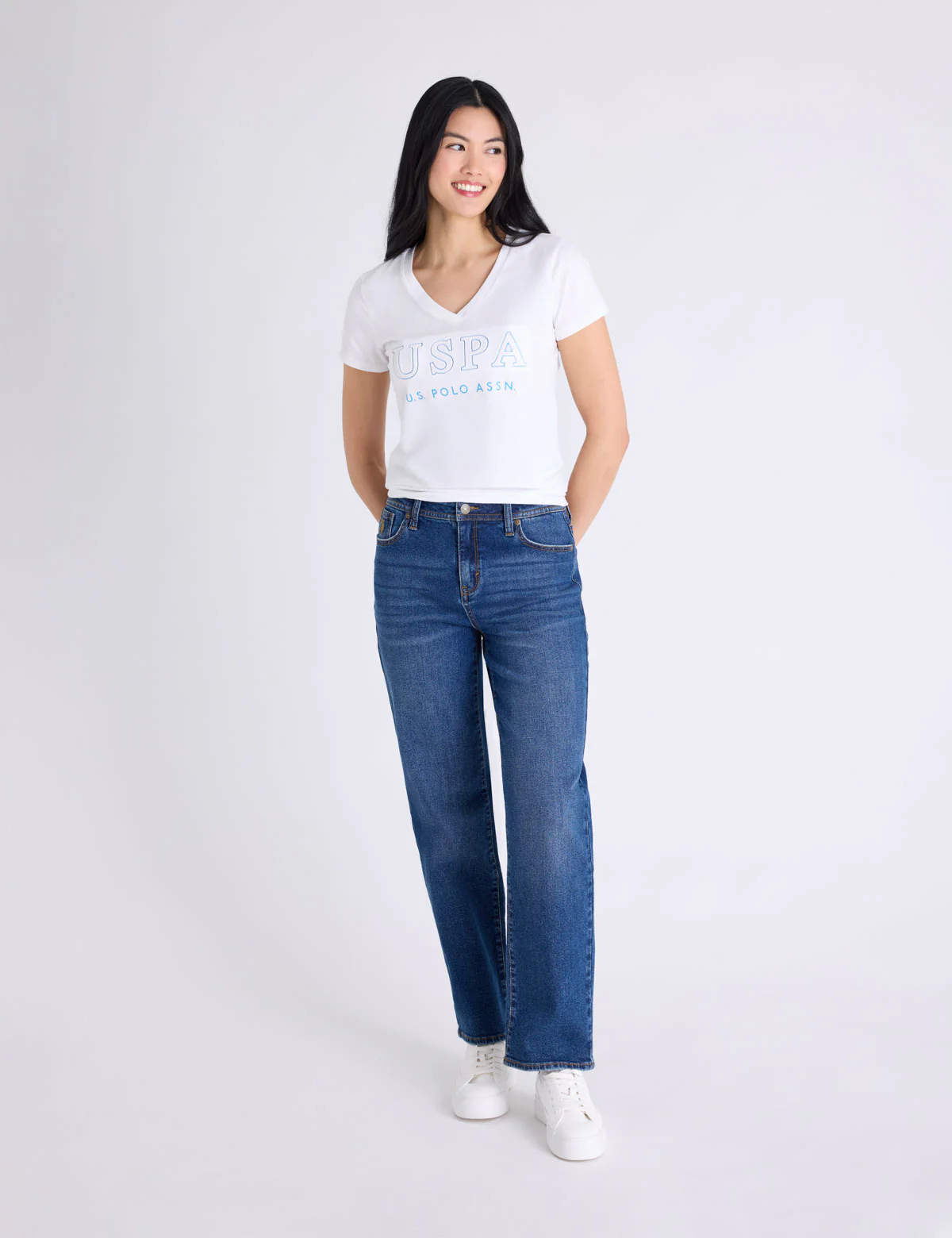USPA DEBOSSED PRINT V-NECK GRAPHIC T-SHIRT - Image 10