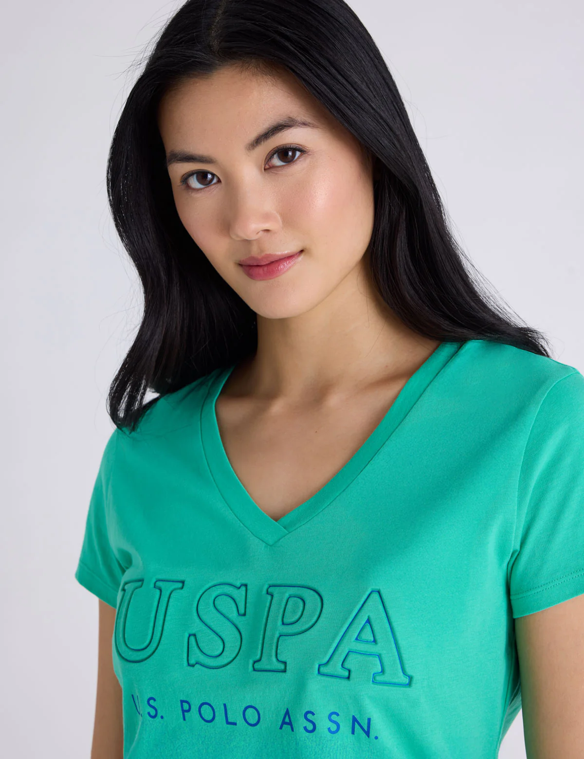 USPA DEBOSSED PRINT V-NECK GRAPHIC T-SHIRT - Image 3