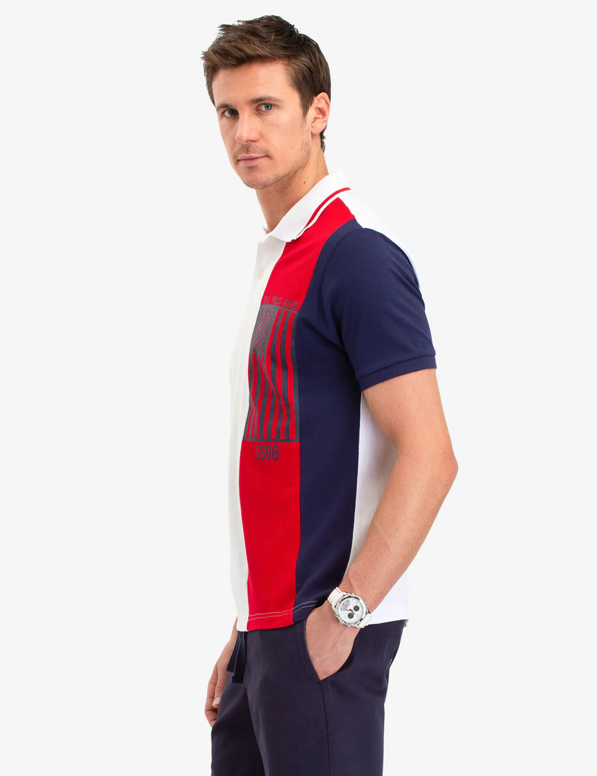 USPA FLAG VERTICAL STRIPE POLO SHIRT - Image 3
