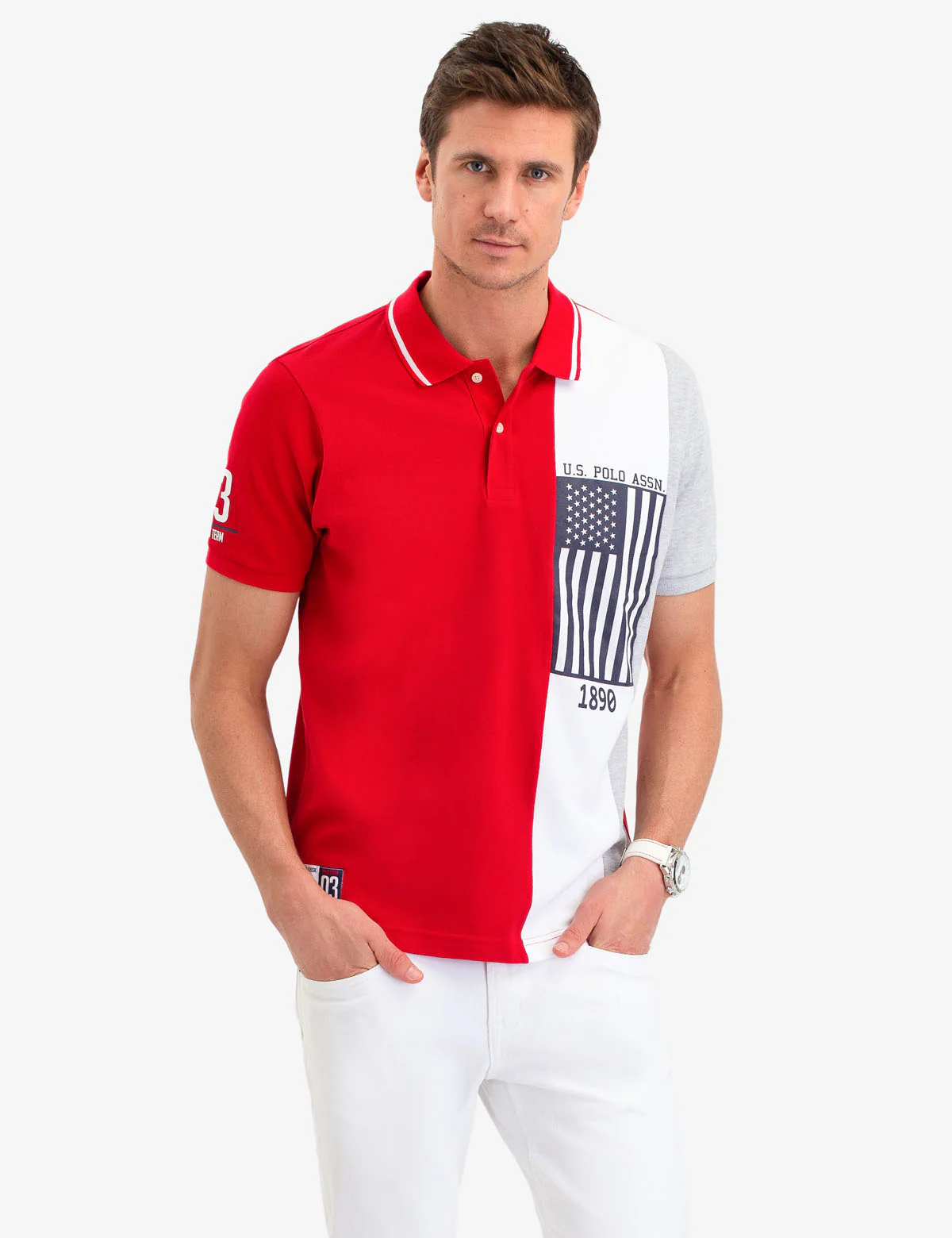USPA FLAG VERTICAL STRIPE POLO SHIRT - Image 5