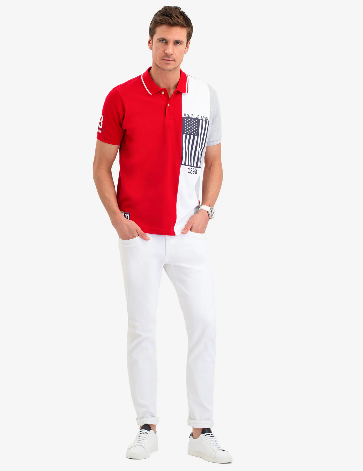 USPA FLAG VERTICAL STRIPE POLO SHIRT - Image 6