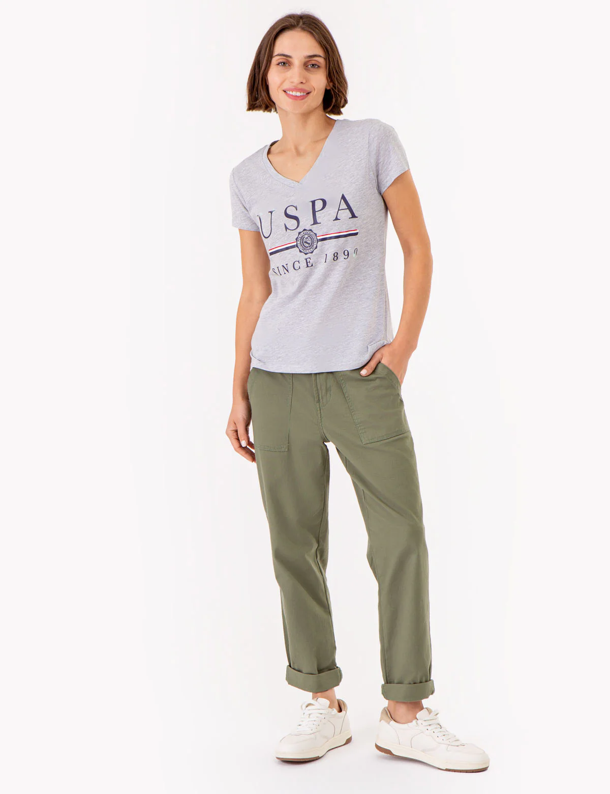 USPA MEDALLION V-NECK T-SHIRT - Image 2