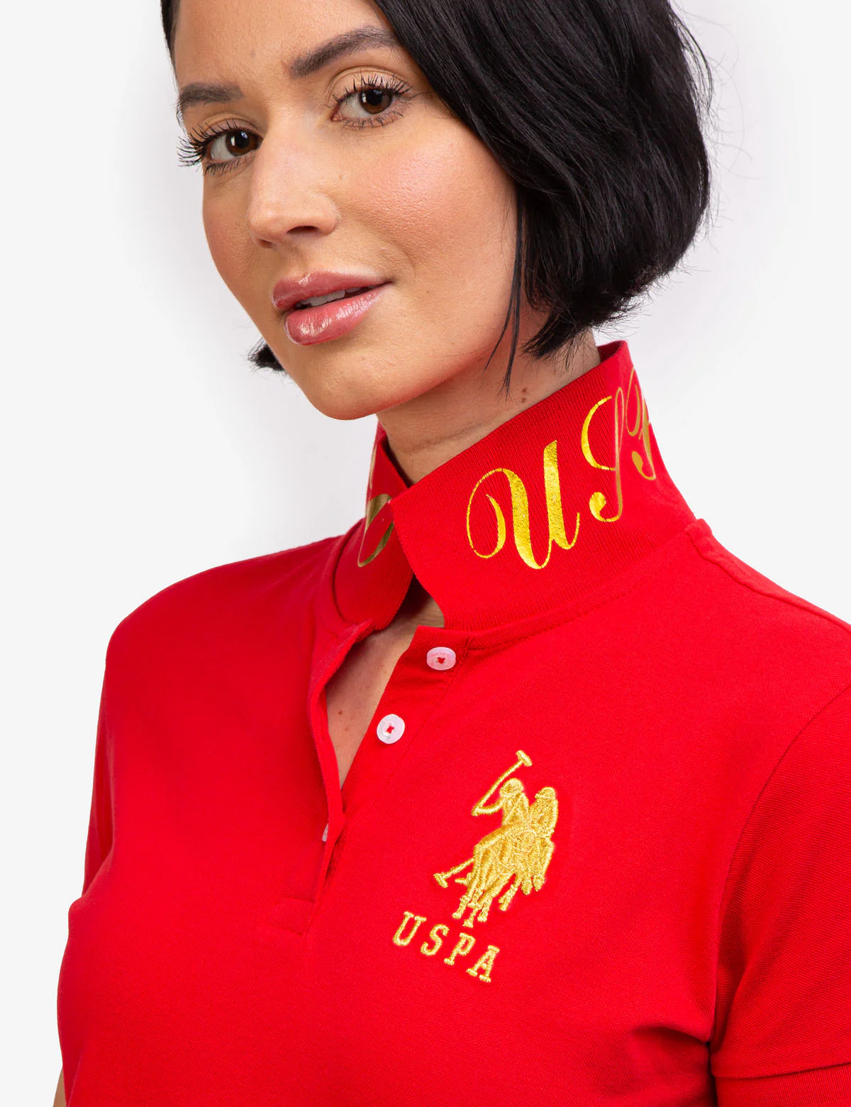USPA METALLIC PRINT POLO SHIRT