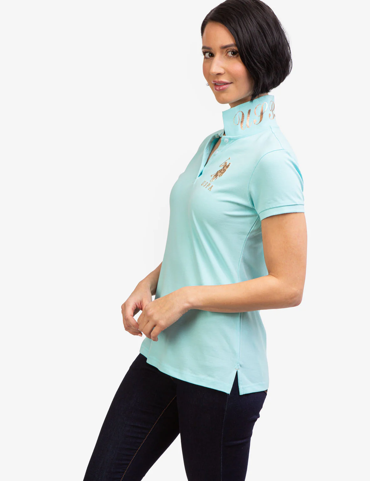 USPA METALLIC PRINT POLO SHIRT - Image 3