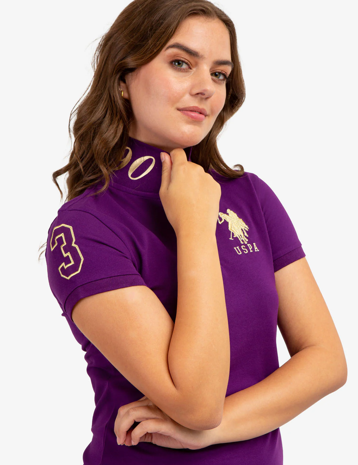 USPA METALLIC PRINT POLO SHIRT