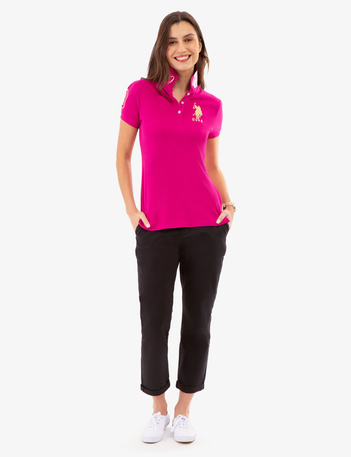 USPA METALLIC PRINT POLO SHIRT - Image 5