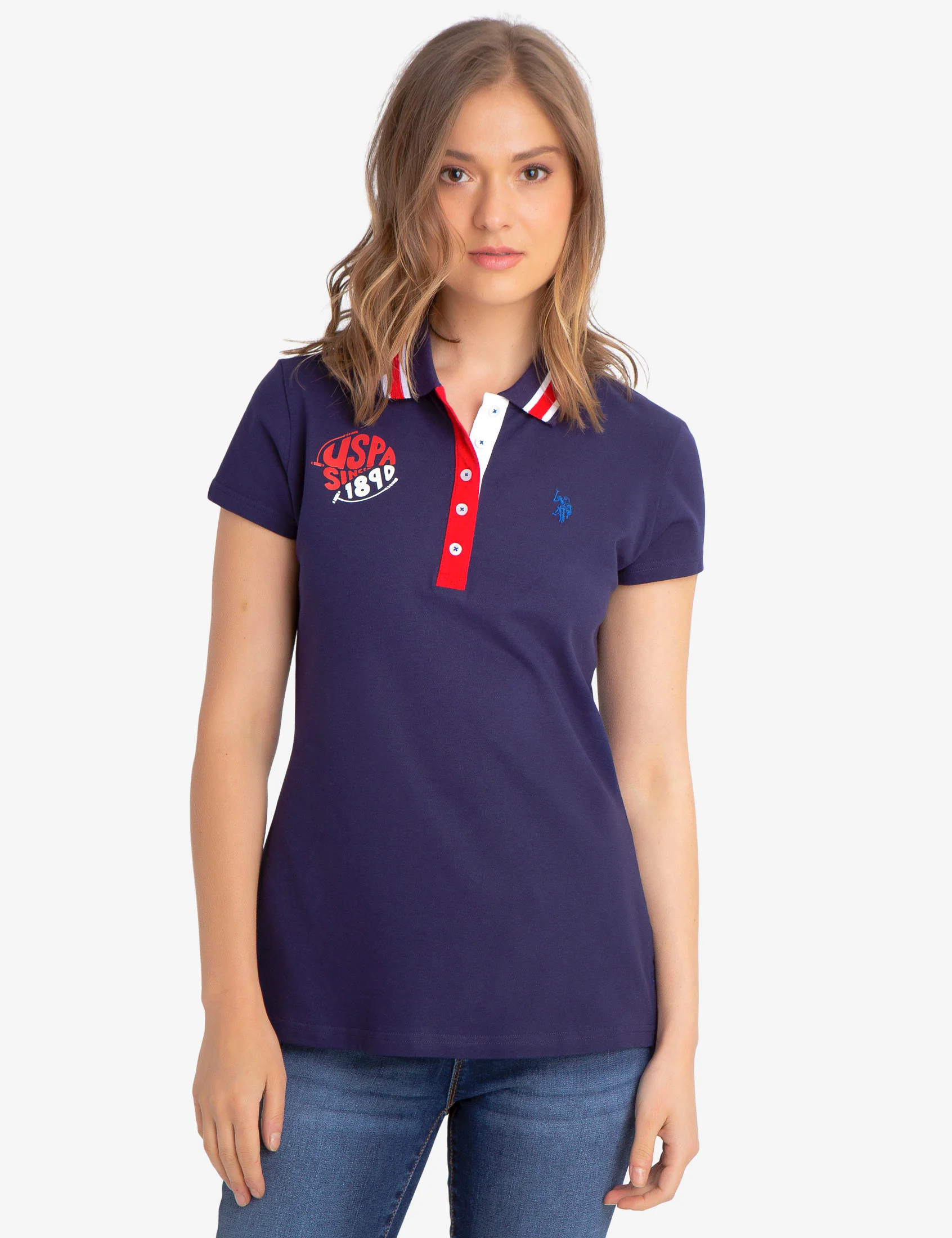 USPA CONTRAST COLLAR POLO SHIRT