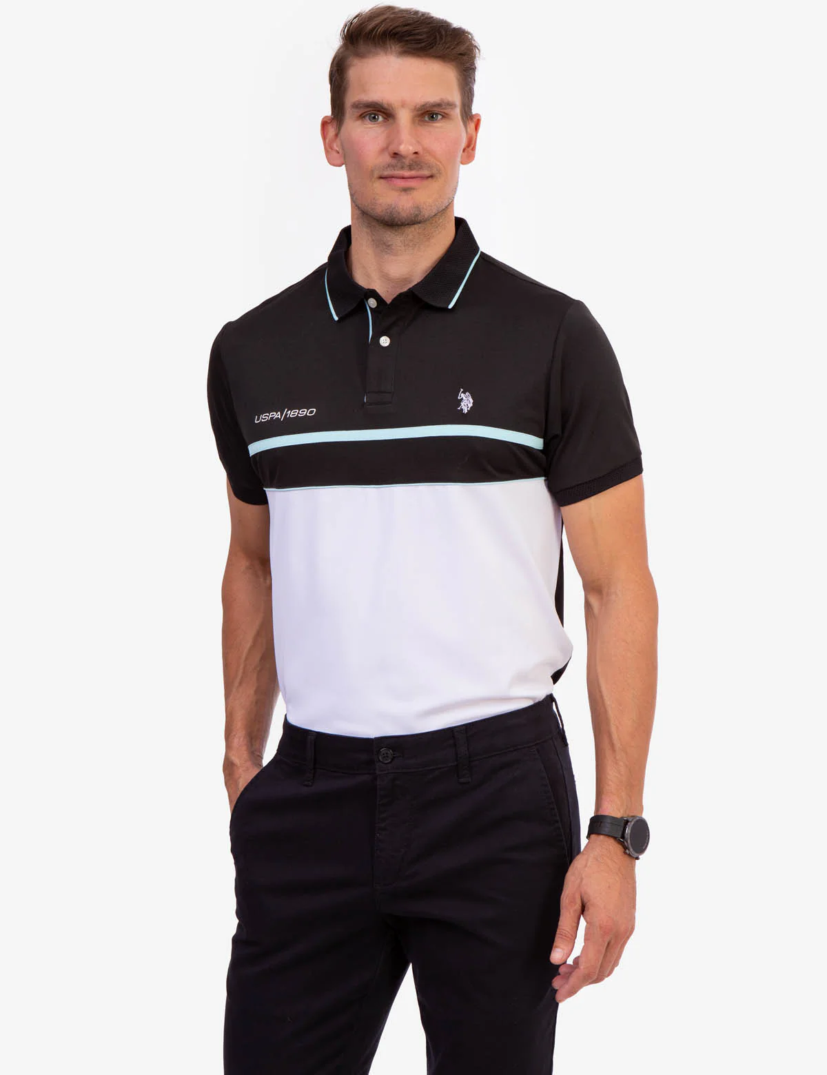 USPA PIQUE COLORBLOCK POLO SHIRT