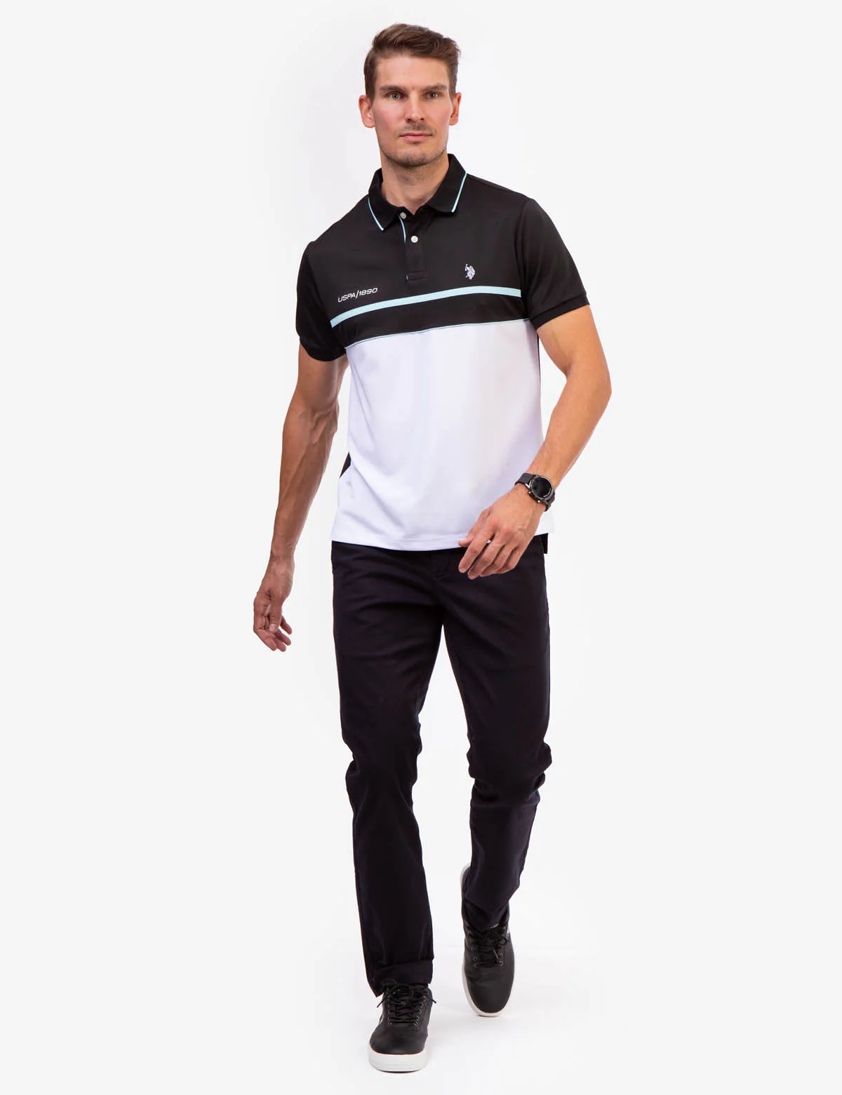 USPA PIQUE COLORBLOCK POLO SHIRT - Image 2