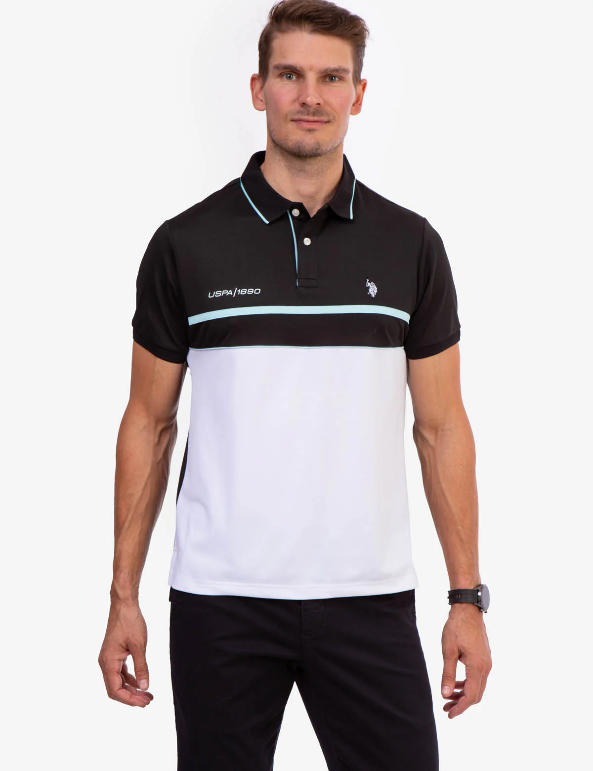 USPA PIQUE COLORBLOCK POLO SHIRT - Image 5