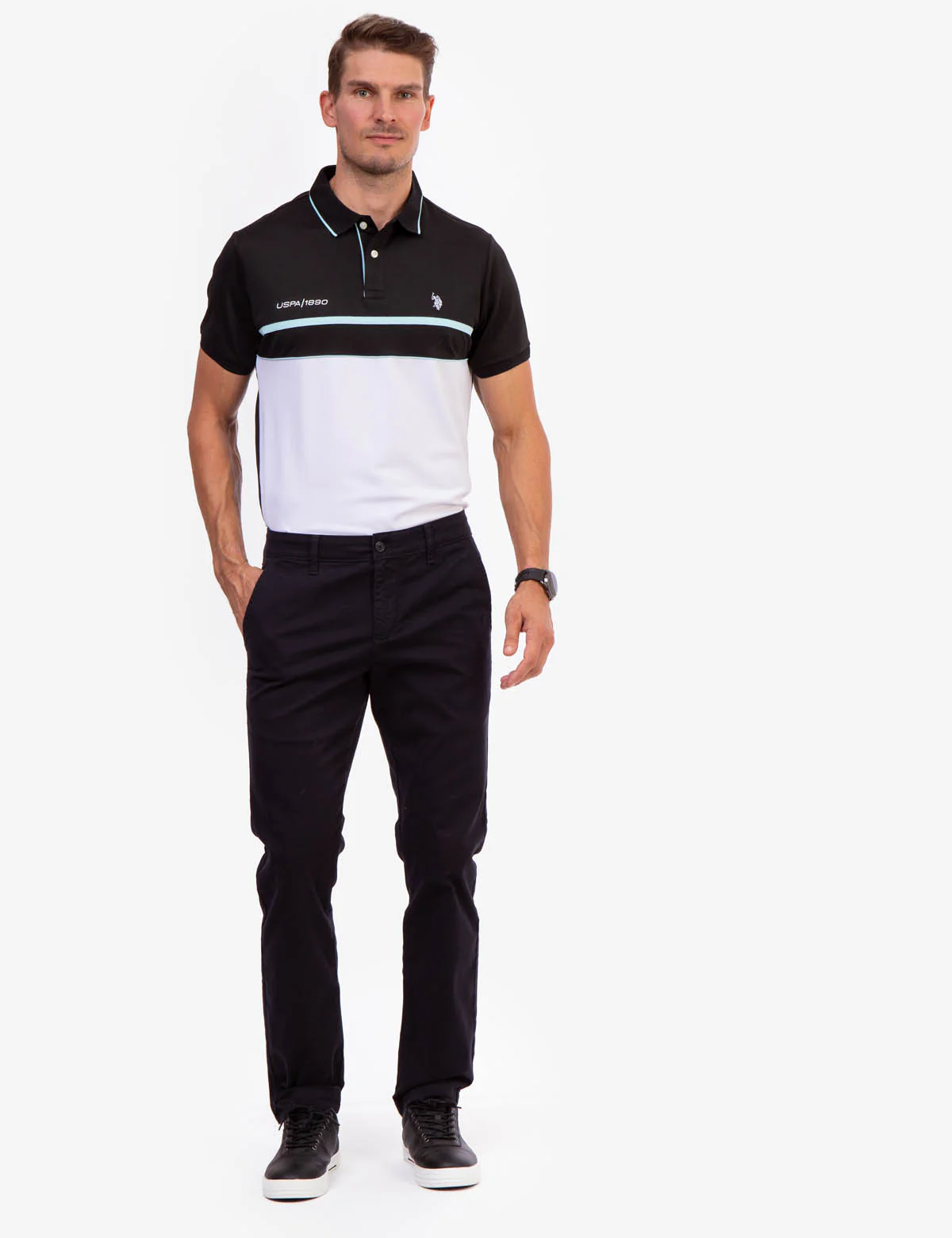 USPA PIQUE COLORBLOCK POLO SHIRT - Image 7
