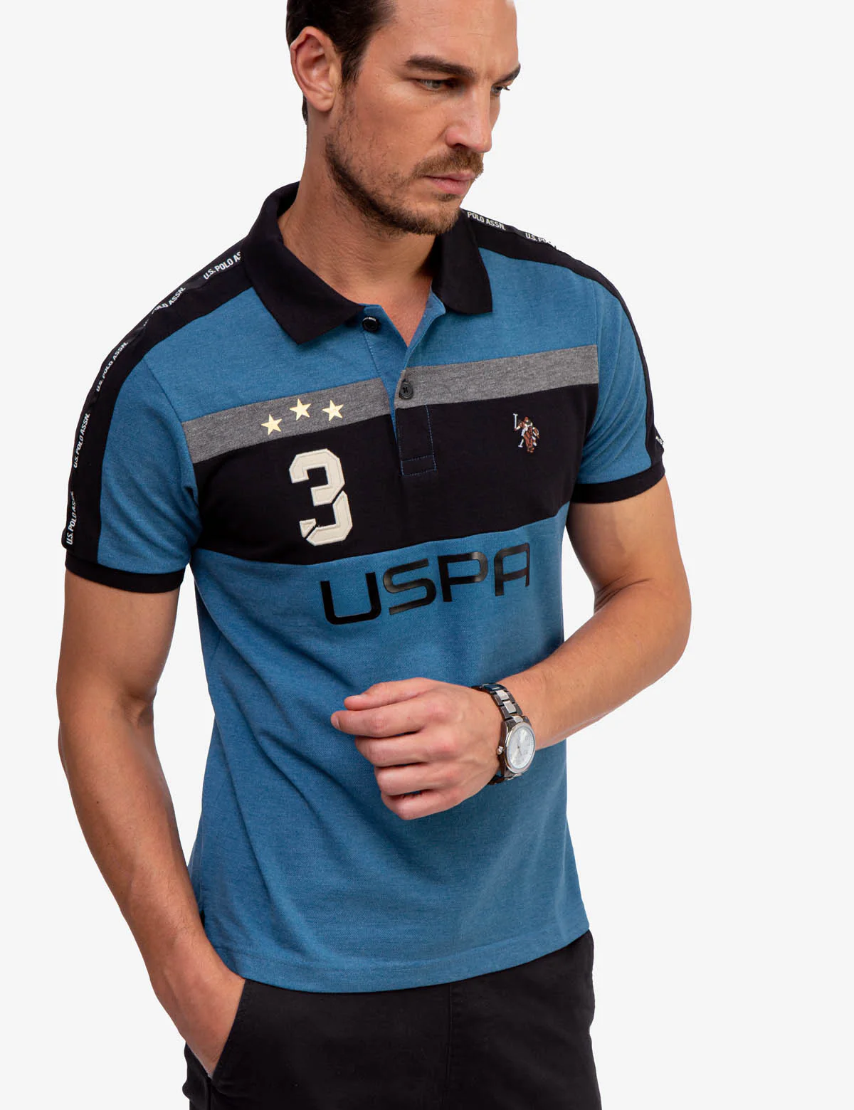 USPA PIQUE COLORBLOCK POLO SHIRT - Image 12