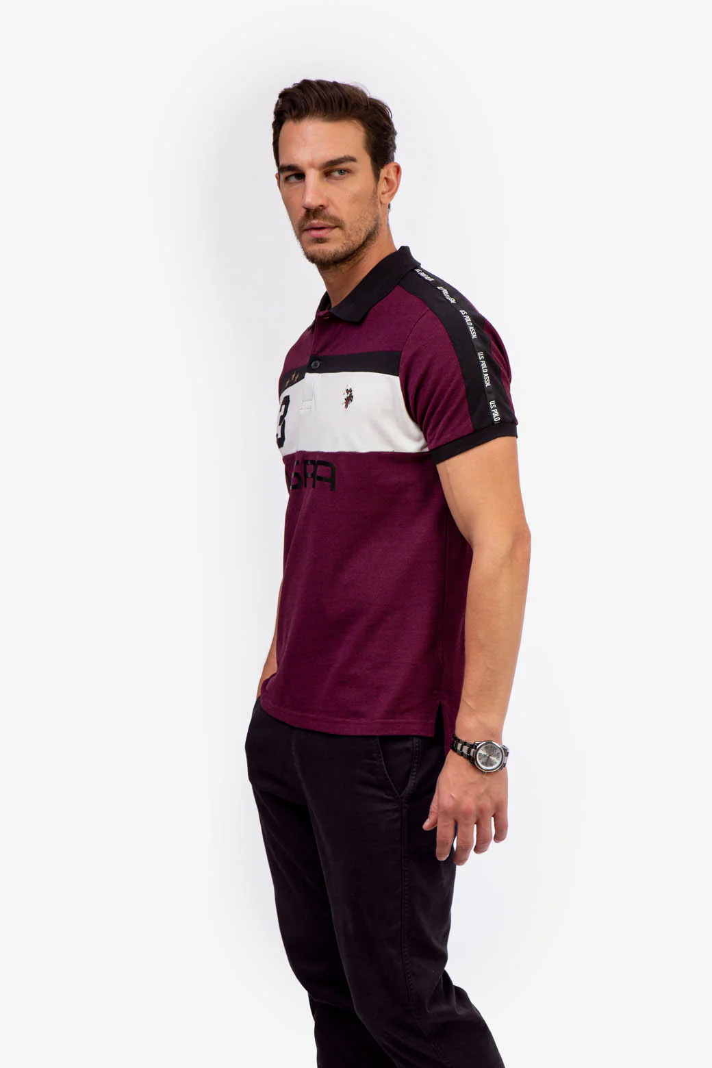 USPA PIQUE COLORBLOCK POLO SHIRT - Image 3