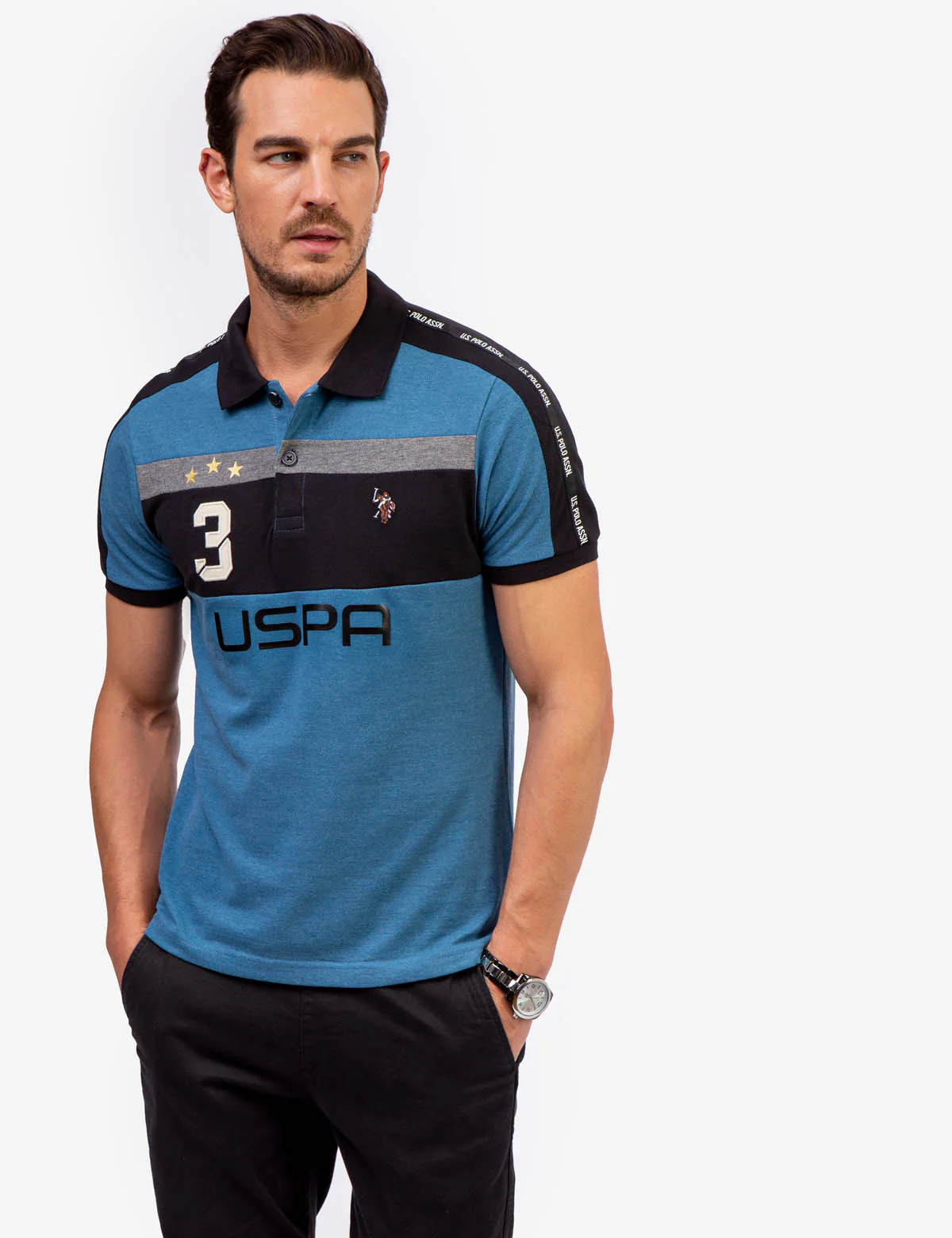 USPA PIQUE COLORBLOCK POLO SHIRT - Image 7