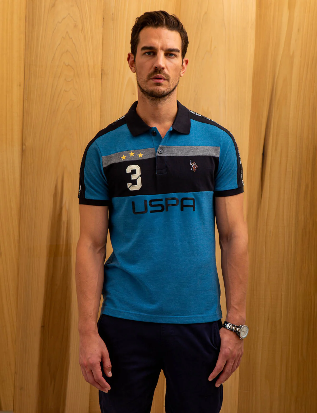 USPA PIQUE COLORBLOCK POLO SHIRT - Image 9