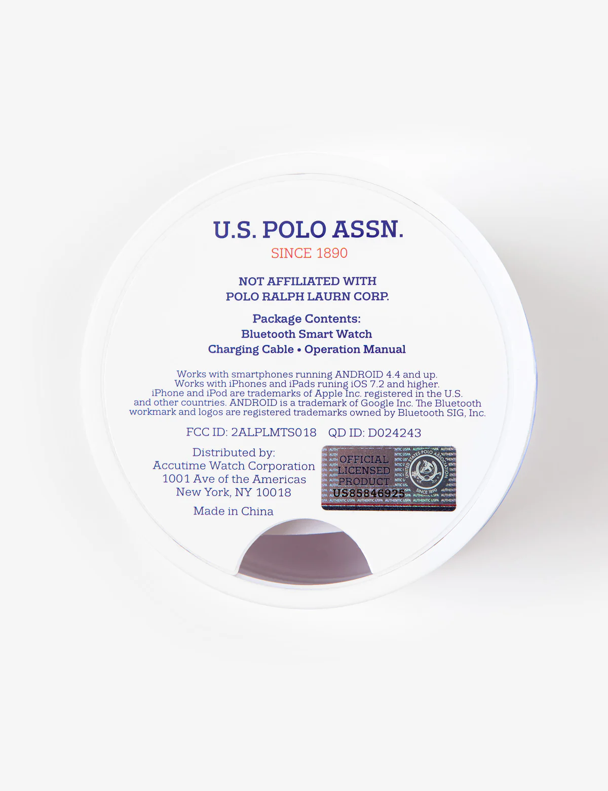 USPA BLUE SQUARE RUBBER STRAP SMART WATCH - Image 2