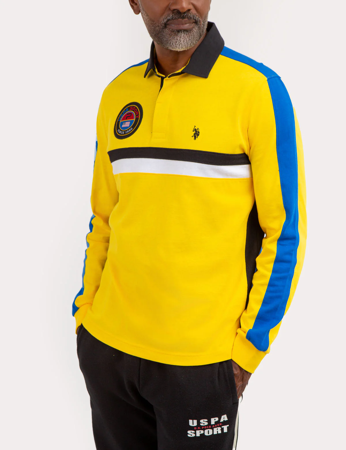 USPA SPORT COLORBLOCK LONG SLEEVE POLO SHIRT - Image 2