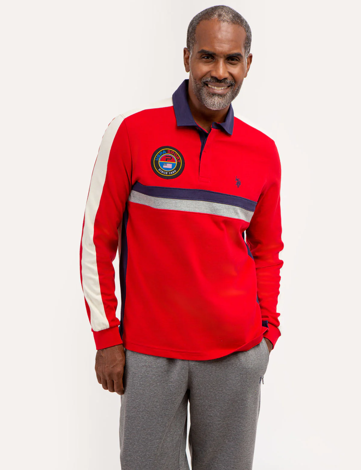 USPA SPORT COLORBLOCK LONG SLEEVE POLO SHIRT - Image 5