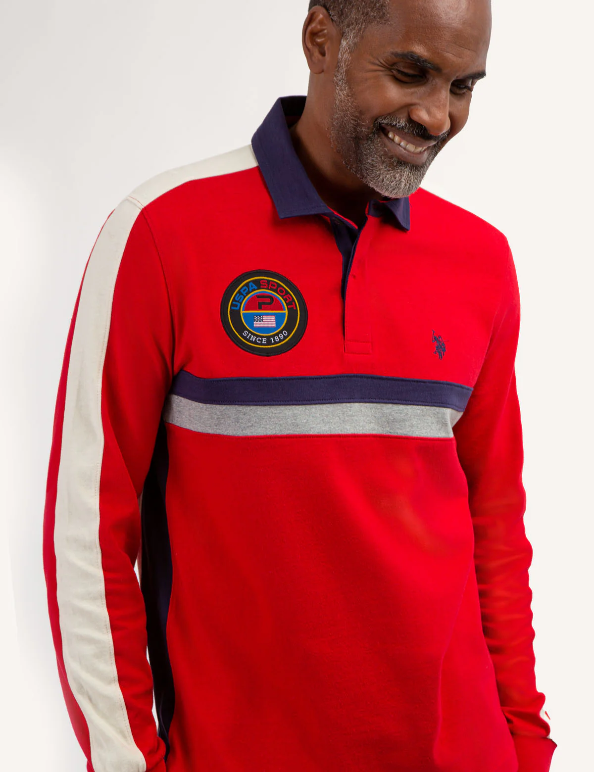 USPA SPORT COLORBLOCK LONG SLEEVE POLO SHIRT - Image 6