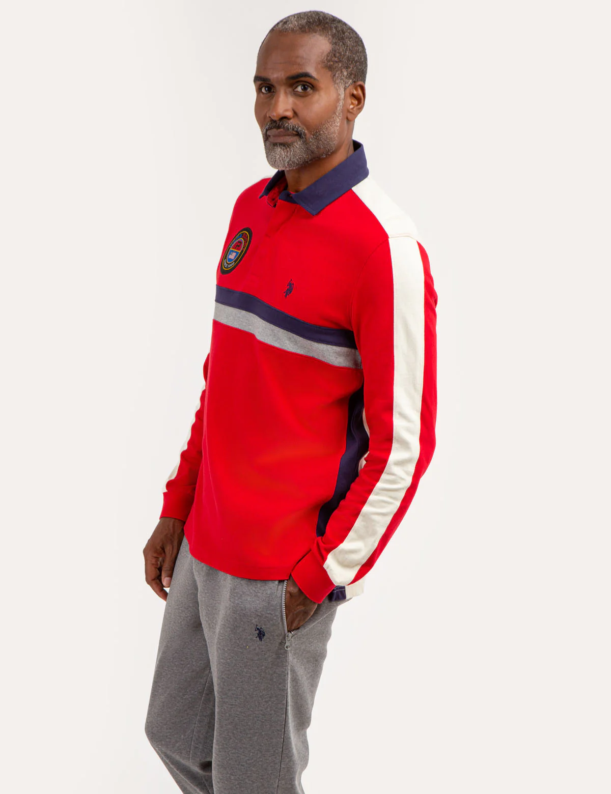 USPA SPORT COLORBLOCK LONG SLEEVE POLO SHIRT - Image 8
