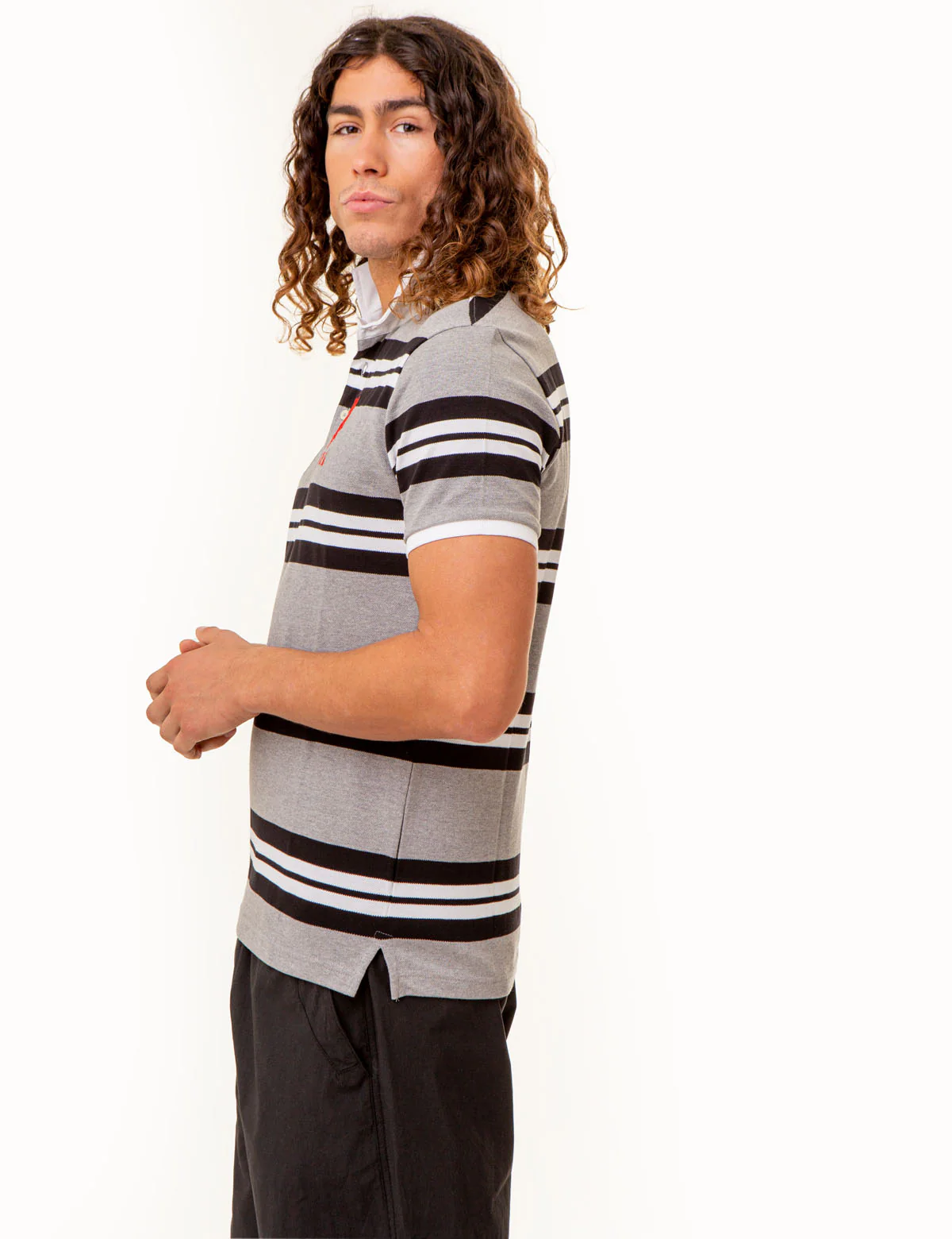 USPA SPORT YARN DYE STRIPE POLO SHIRT - Image 3