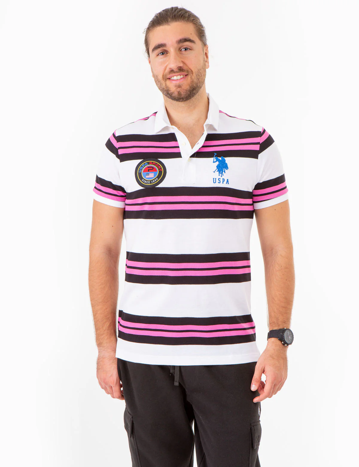 USPA SPORT YARN DYE STRIPE POLO SHIRT - Image 5