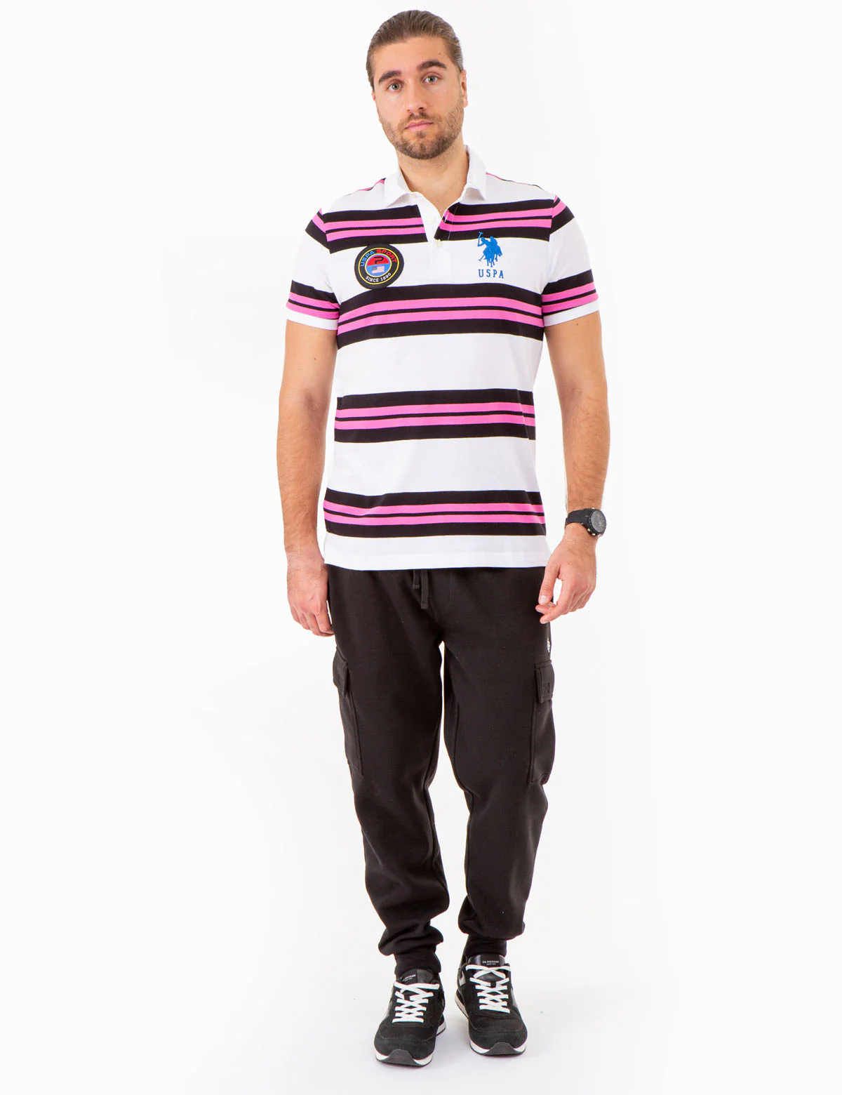 USPA SPORT YARN DYE STRIPE POLO SHIRT - Image 6