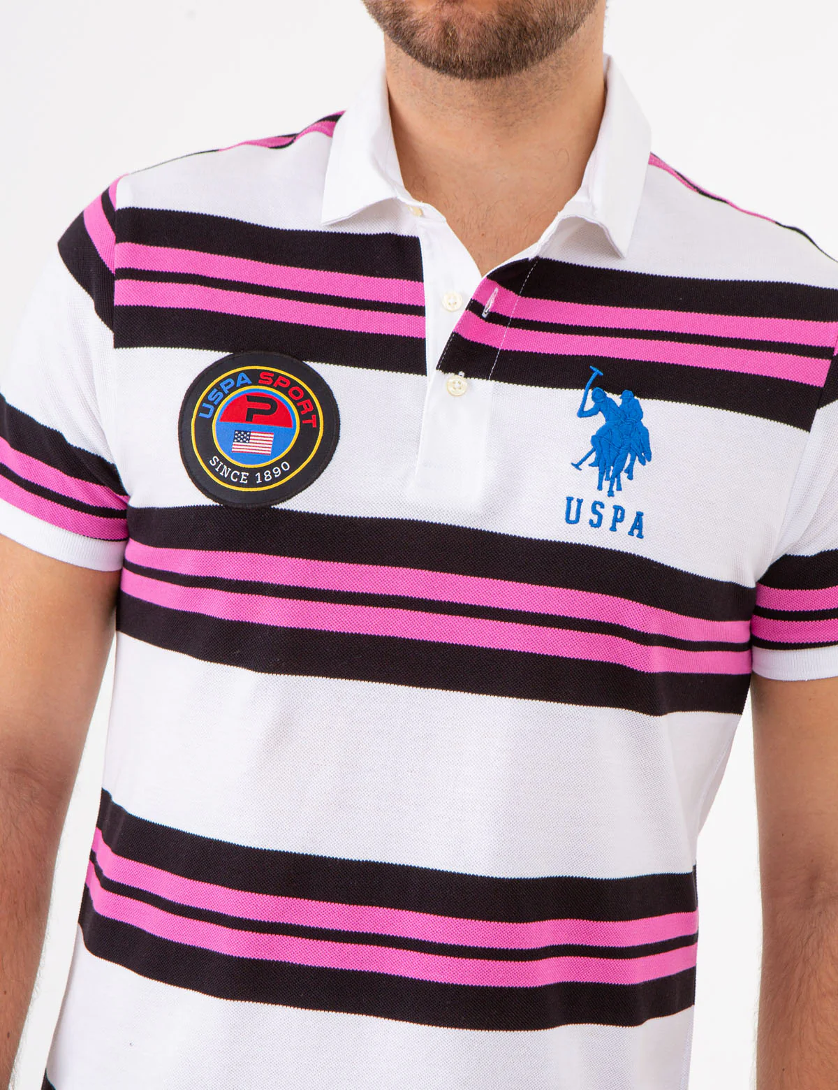 USPA SPORT YARN DYE STRIPE POLO SHIRT - Image 7