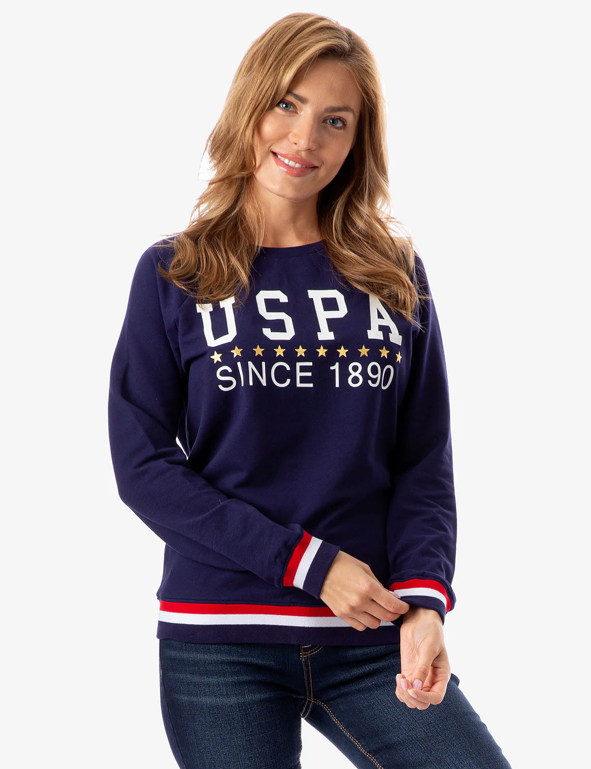 USPA STRIPED RIB CREW NECK SWEATSHIRT - Image 6