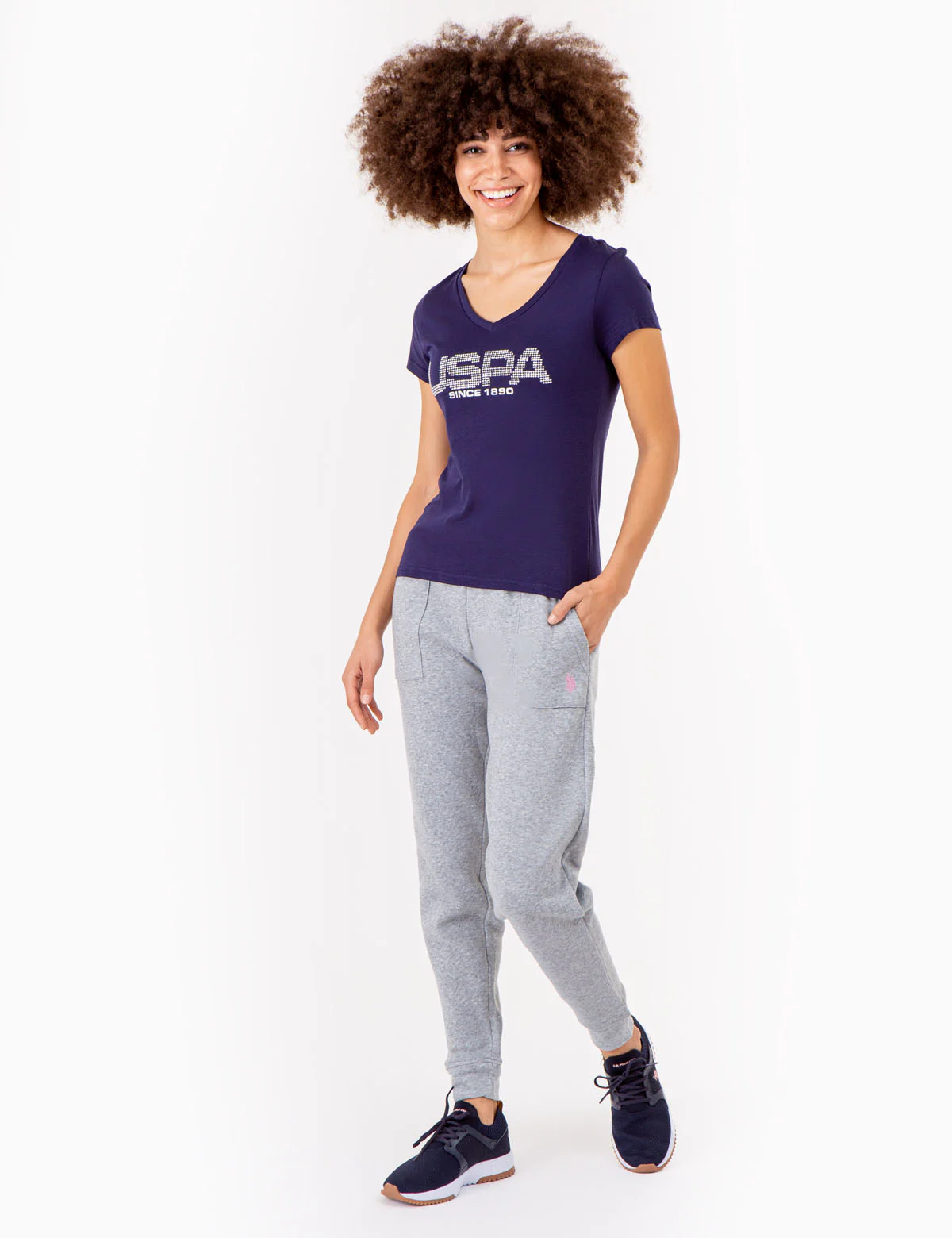 USPA STUD EMBELLISHED V-NECK T-SHIRT - Image 6