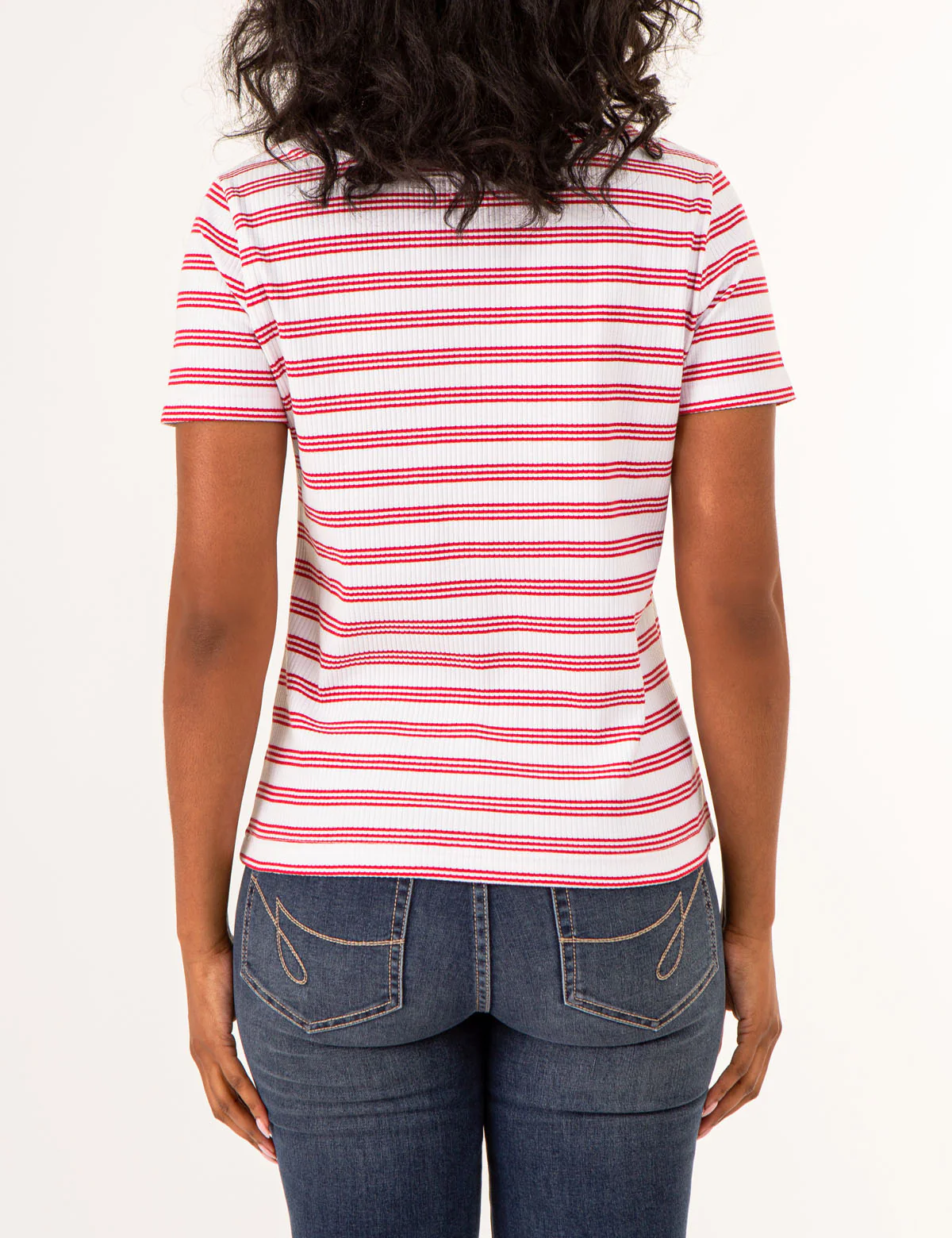 V-NECK RIBBED STRIPED TOP - Image 10