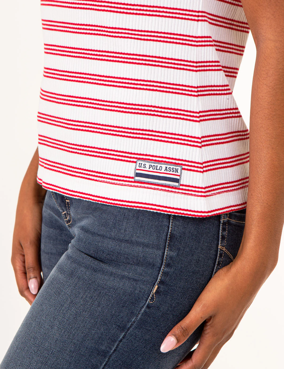 V-NECK RIBBED STRIPED TOP - Image 11