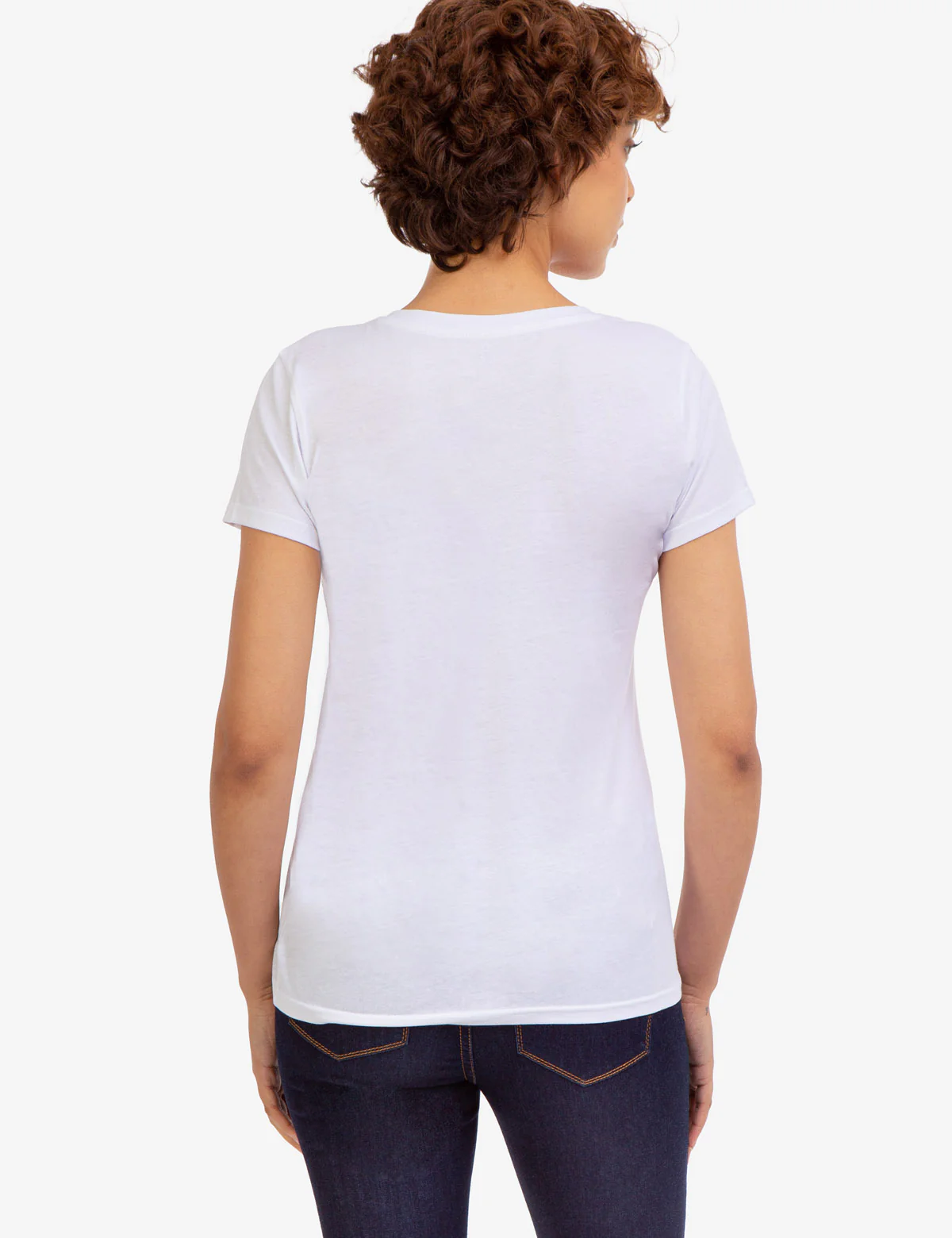 V-NECK STRIPE FOIL GRAPHIC T-SHIRT - Image 5
