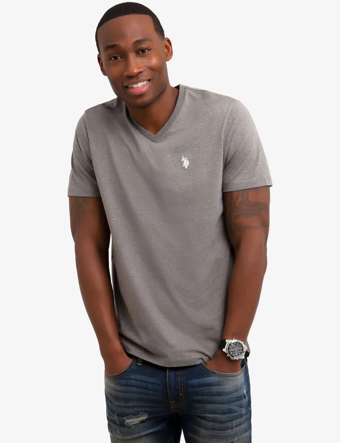 SOLID V-NECK T-SHIRT - Image 16