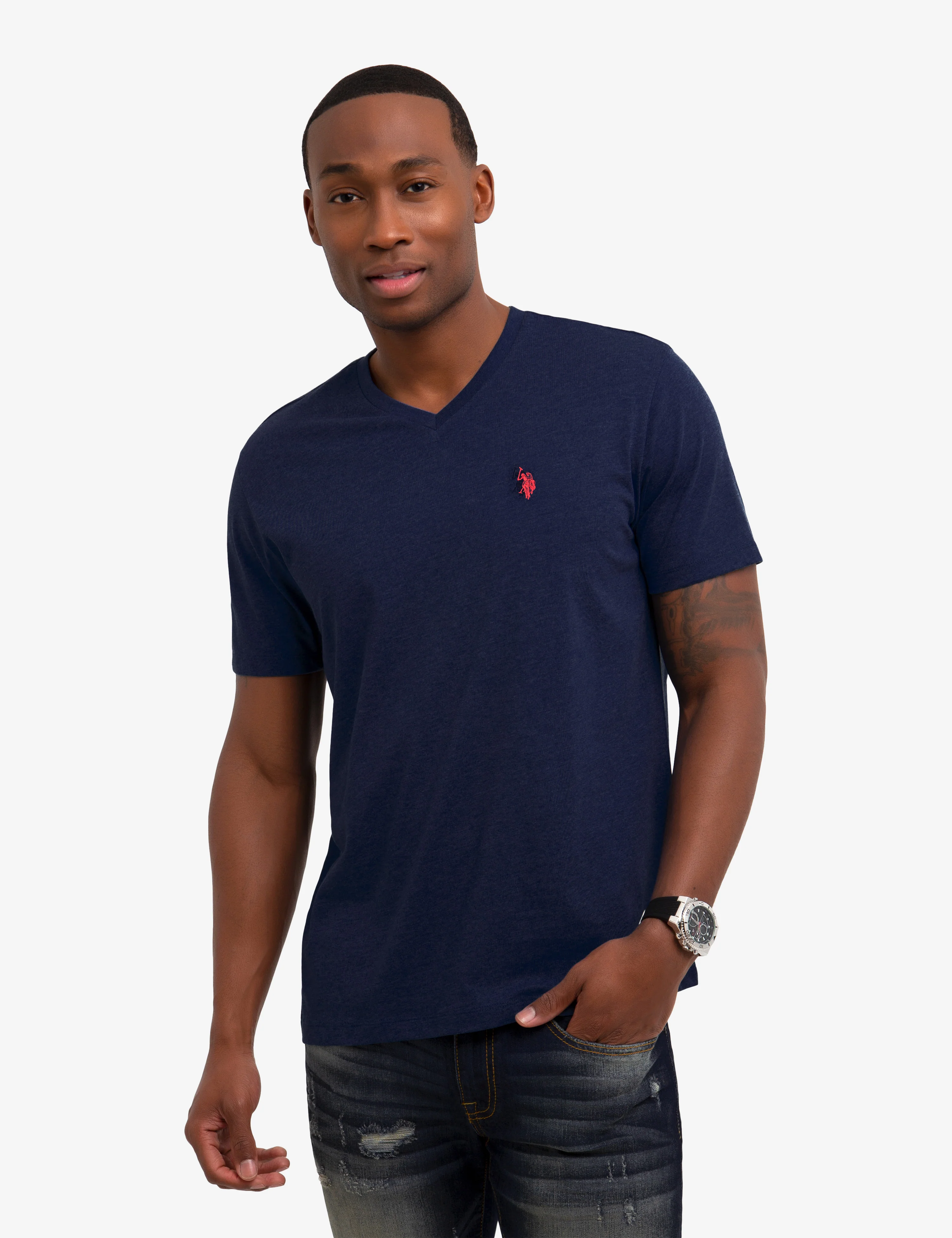SOLID V-NECK T-SHIRT - Image 3