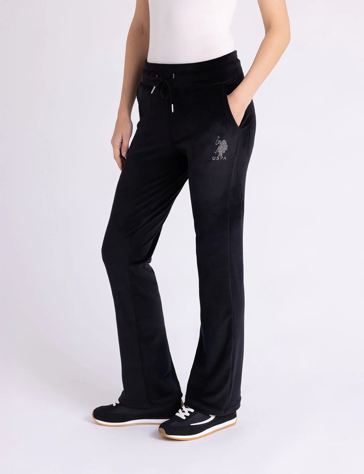 VELOUR RHINESTONE JOGGER