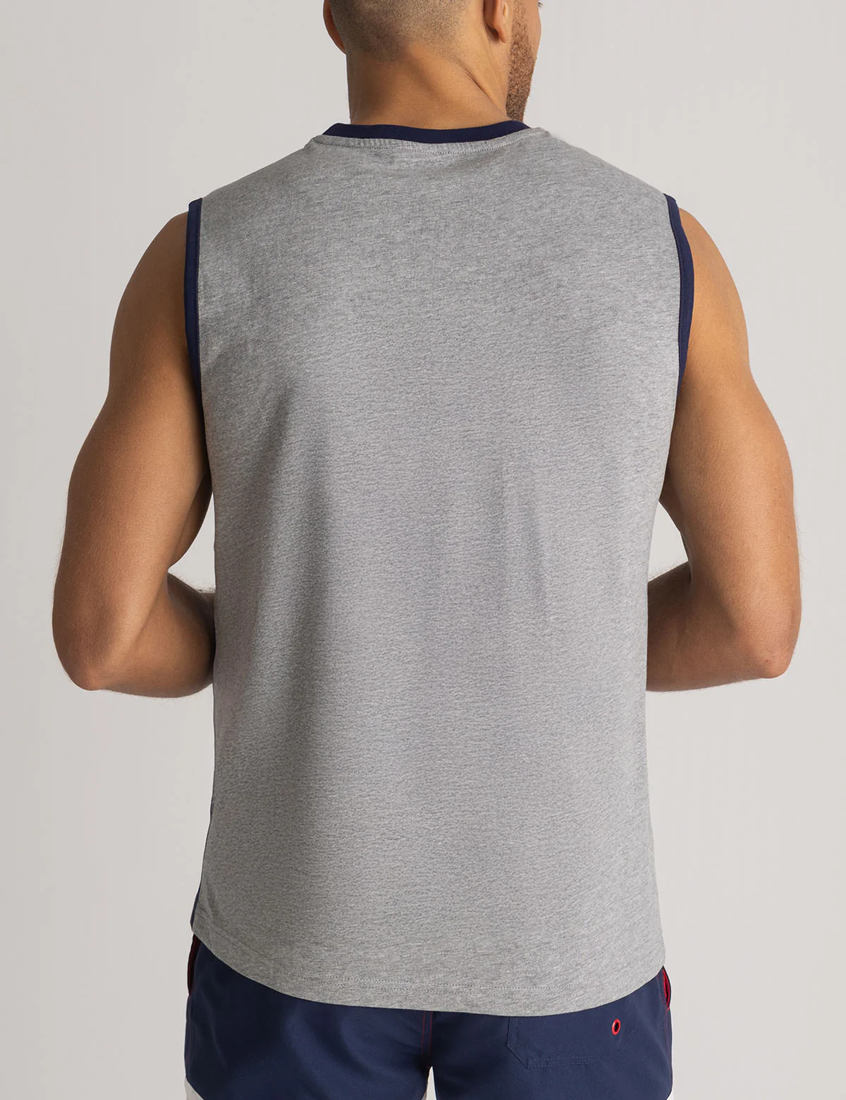 VERTICAL PRINT COLOR BLOCK MUSCLE TANK - Image 8