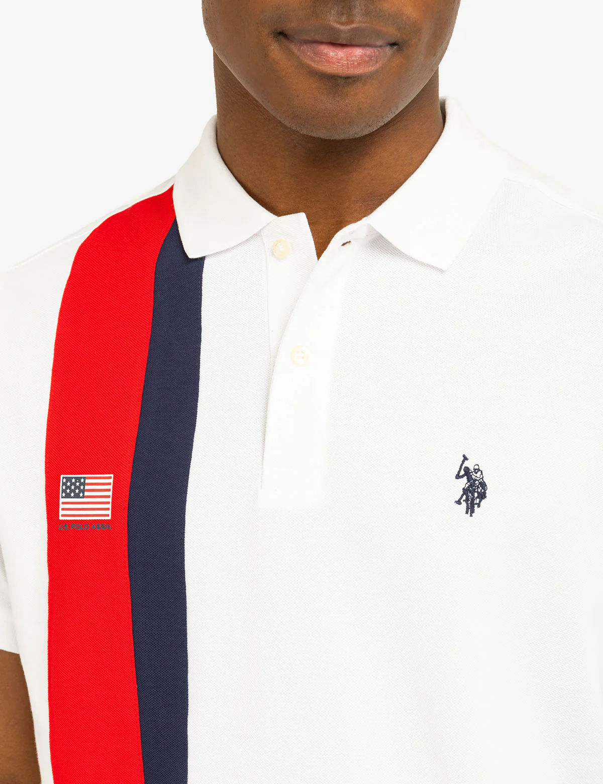 VERTICAL SASH COLOR BLOCK PIQUE POLO SHIRT - Image 3