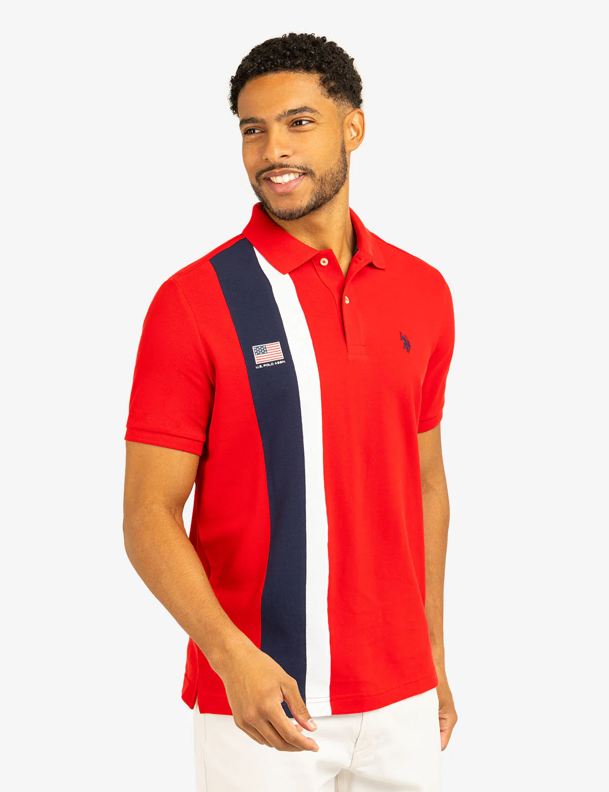VERTICAL SASH COLOR BLOCK PIQUE POLO SHIRT - Image 5