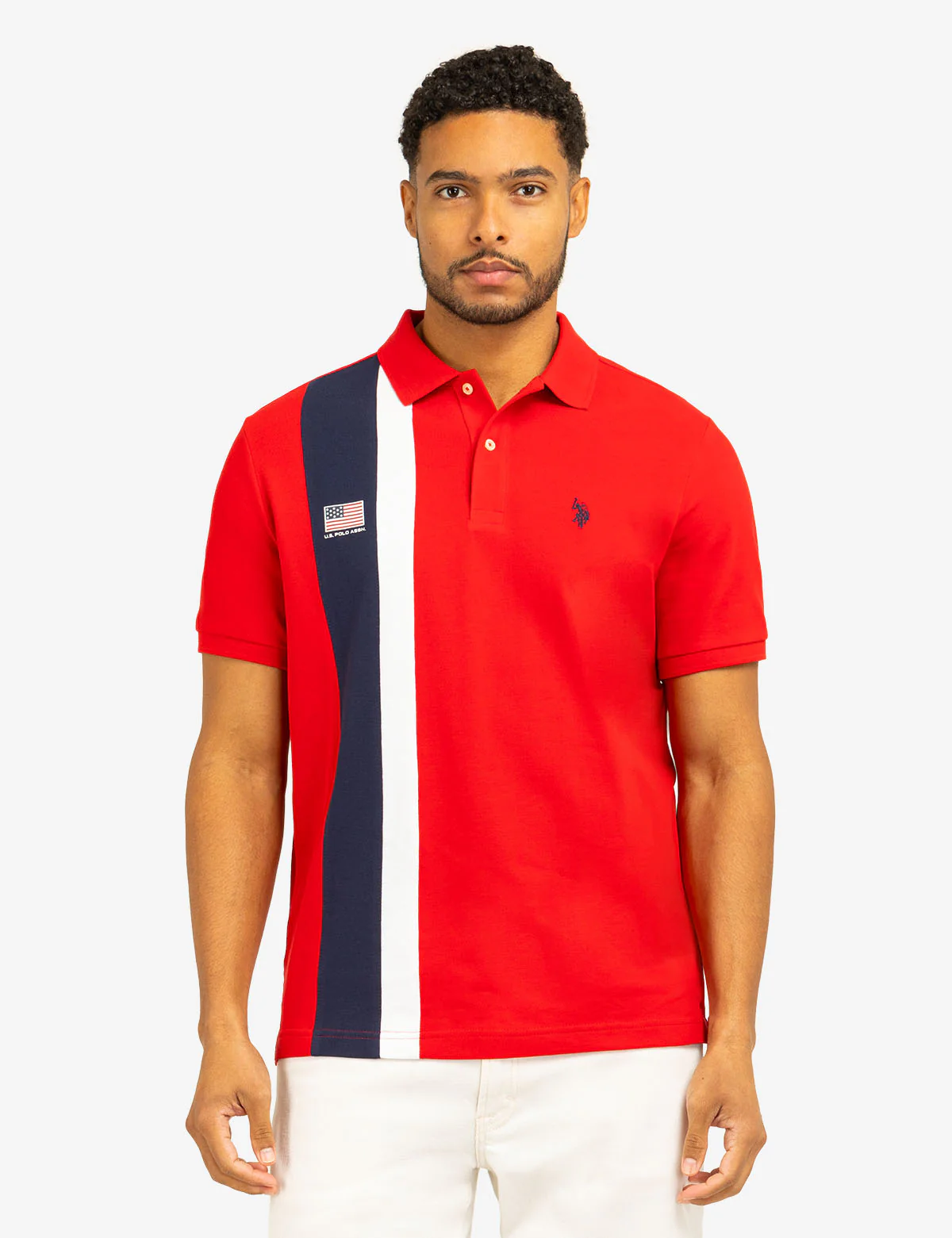 VERTICAL SASH COLOR BLOCK PIQUE POLO SHIRT - Image 7