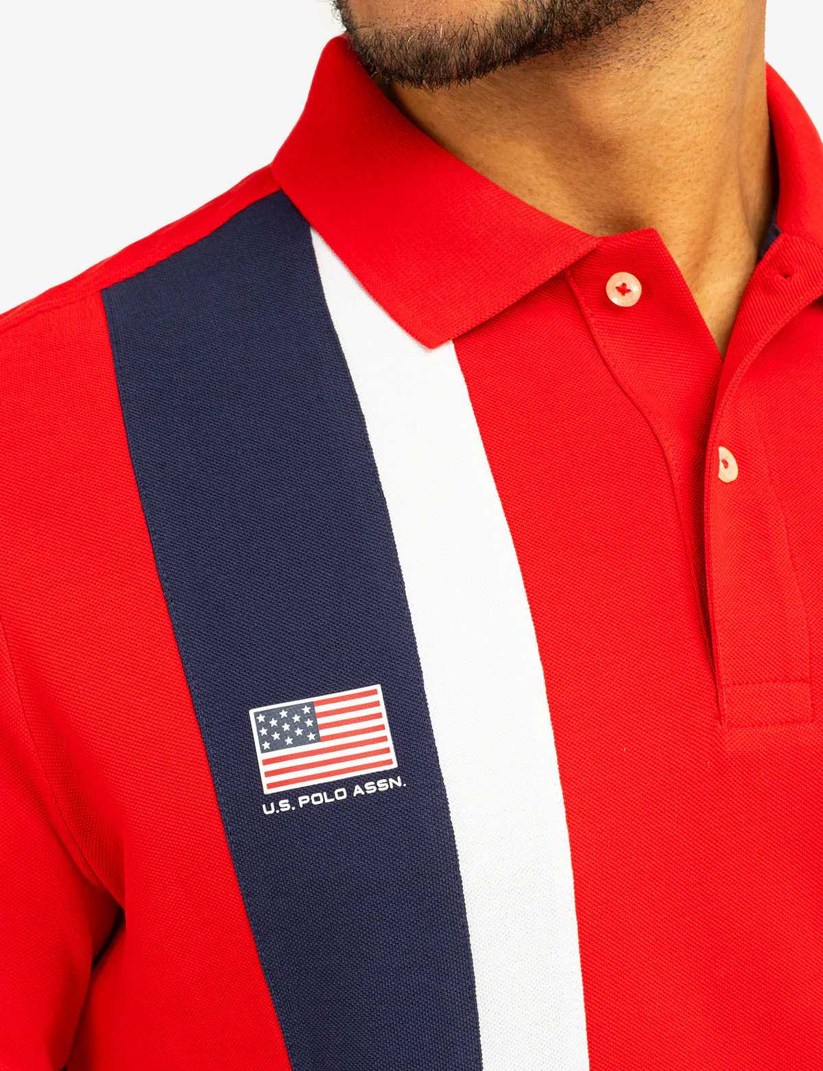 VERTICAL SASH COLOR BLOCK PIQUE POLO SHIRT - Image 9