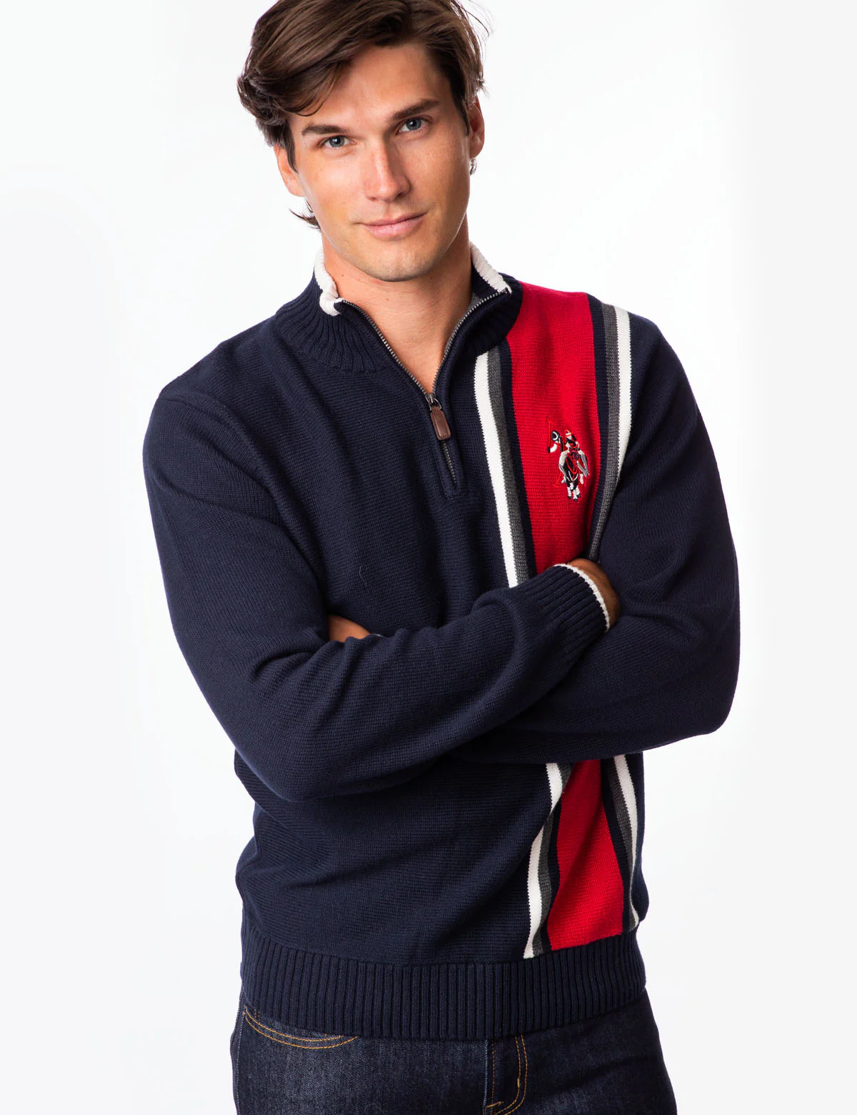 VERTICAL STRIPE 1/4 ZIP SWEATER - Image 5