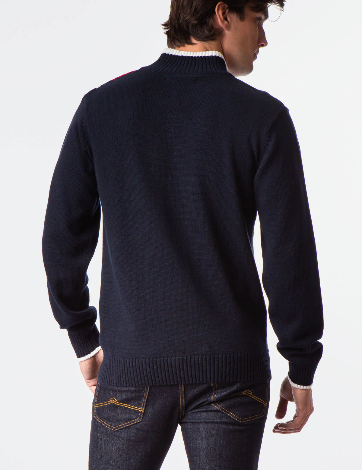 VERTICAL STRIPE 1/4 ZIP SWEATER - Image 7