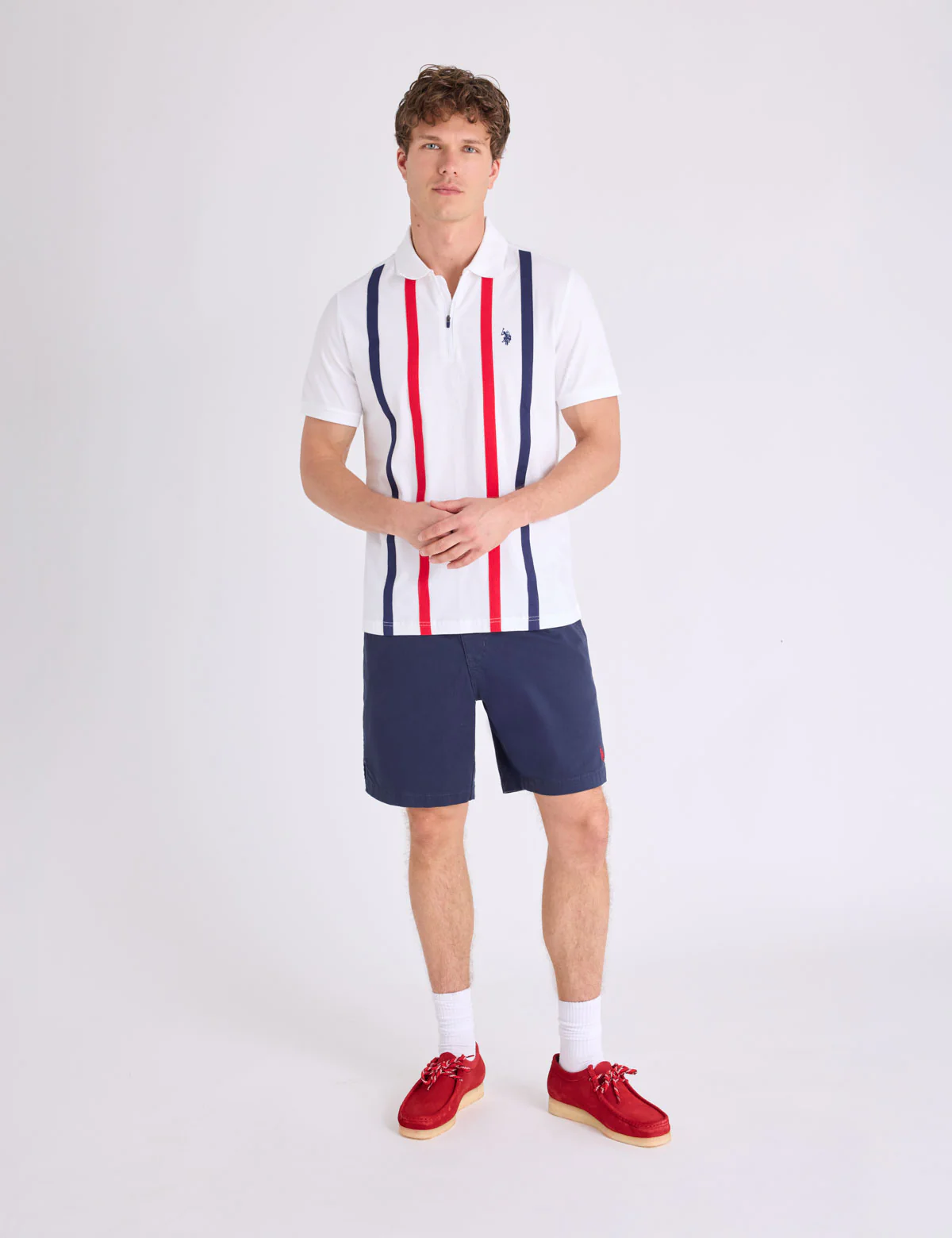 VERTICAL STRIPE JERSEY POLO SHIRT WITH ZIPPER - Image 5