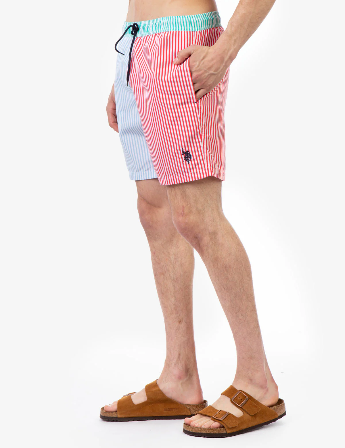 VERTICAL STRIPE POCKET SWIM TRUNKS - Image 2