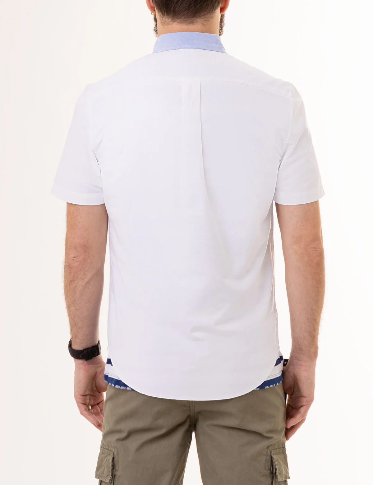 VERTICAL STRIPE SHORT SLEEVE WOVEN SHIRT - Image 4