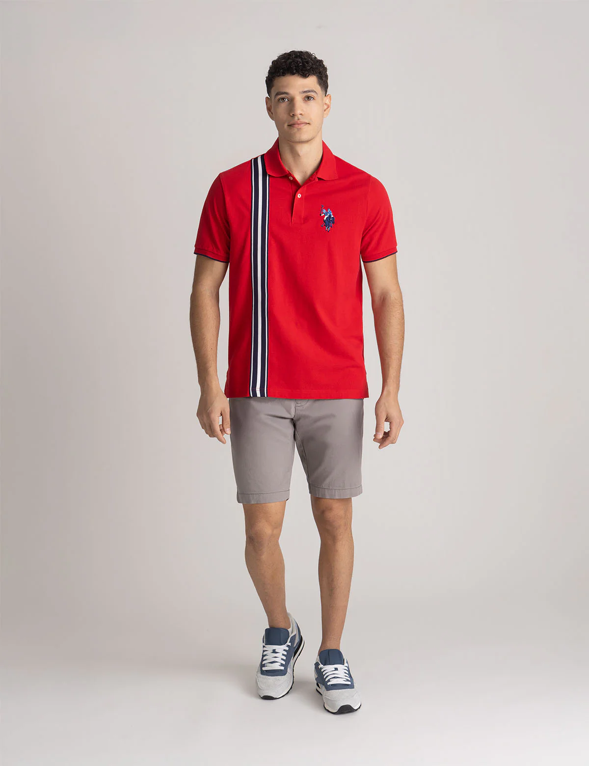VERTICAL TRICOT TRIM PIQUE POLO SHIRT - Image 3